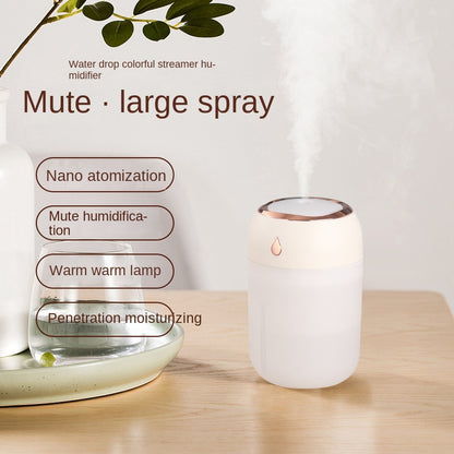 USB Portable Mini Humidifier - 220ml/330ml Cool Mist Humidifier for Bedroom, Travel, Office, and Home - Small and Convenient Humidifier for Improved Air Quality and Comfort