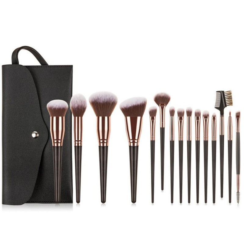 15-Piece Professional Makeup Brush Set: Perfect for Foundation, Eyelash, Eyebrow, and Eyeshadow Cosmetics!