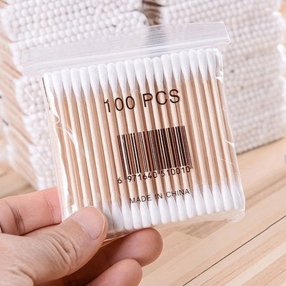 100pcs Swabs Disposable Double-headed Hygienic Cleaning  Swabs Household Makeup Remover Swabs