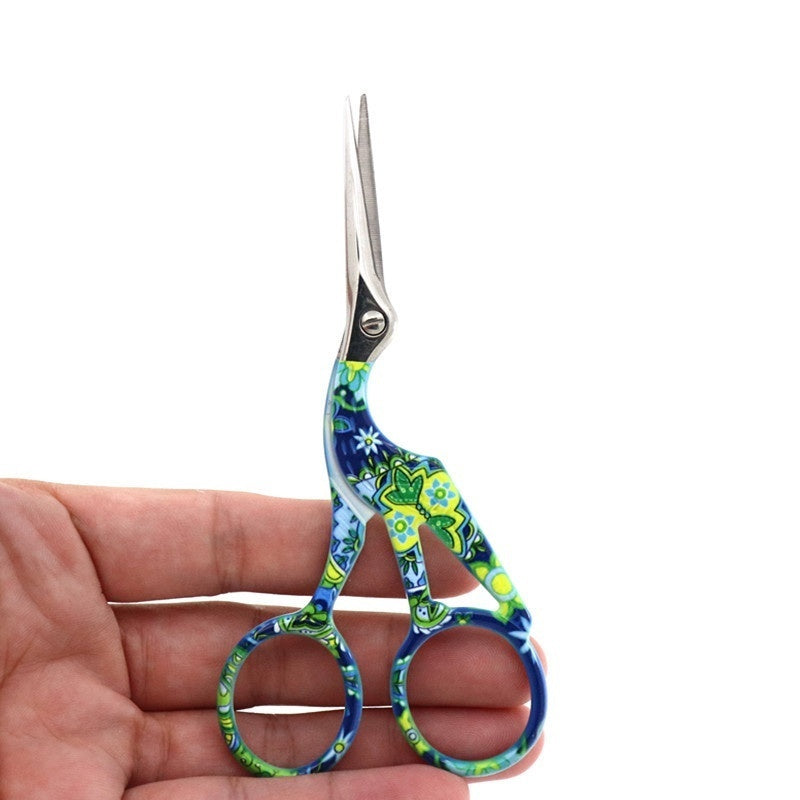 Stainless Steel Gilded Crane Scissors Retro Bird Scissors Yarn Scissors Cross Embroidery Thread Scissors