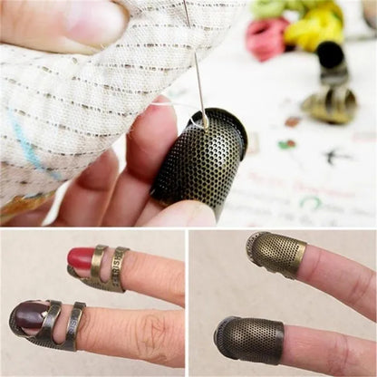 1pcs Retro Finger Protector Antique Thimble Ring Handworking Needle Thimble Needles Craft Household DIY Sewing Tools Acc