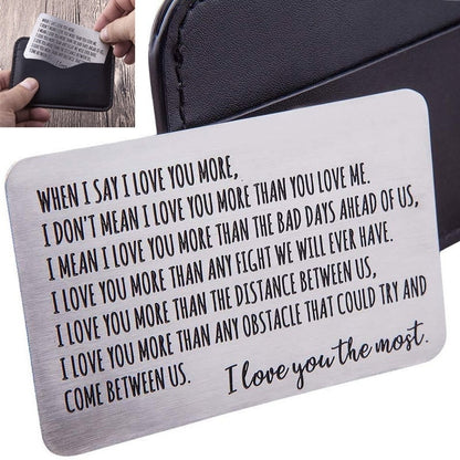 A Perfect Gift for Your Husband: Stainless Steel Wallet Insert Card - Perfect for Anniversaries, Birthdays, and Valentine's Day!