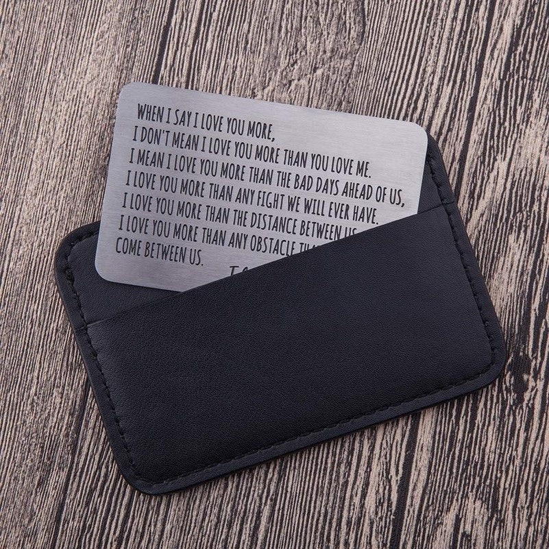 A Perfect Gift for Your Husband: Stainless Steel Wallet Insert Card - Perfect for Anniversaries, Birthdays, and Valentine's Day!