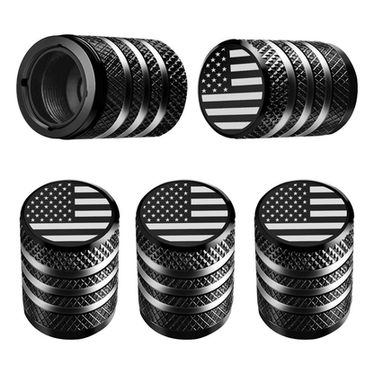 2pcs Tire Valve Stem Cap Cover, Tire Air Cap Metal With Plastic Liner Corrosion Resistant Leak-Proof American Flag For Car Truck Motorcycle Bike