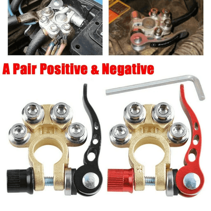 2pcs Quick Release 12V Battery Terminal Clamps for Easy Connections and Safe Charging