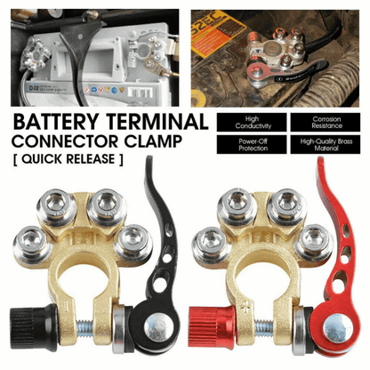 2pcs Quick Release 12V Battery Terminal Clamps for Easy Connections and Safe Charging