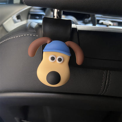 3D Cartoon Puppy Decoration Car Hook - Multi-Purpose Hanger for Seat Back Storage & More!