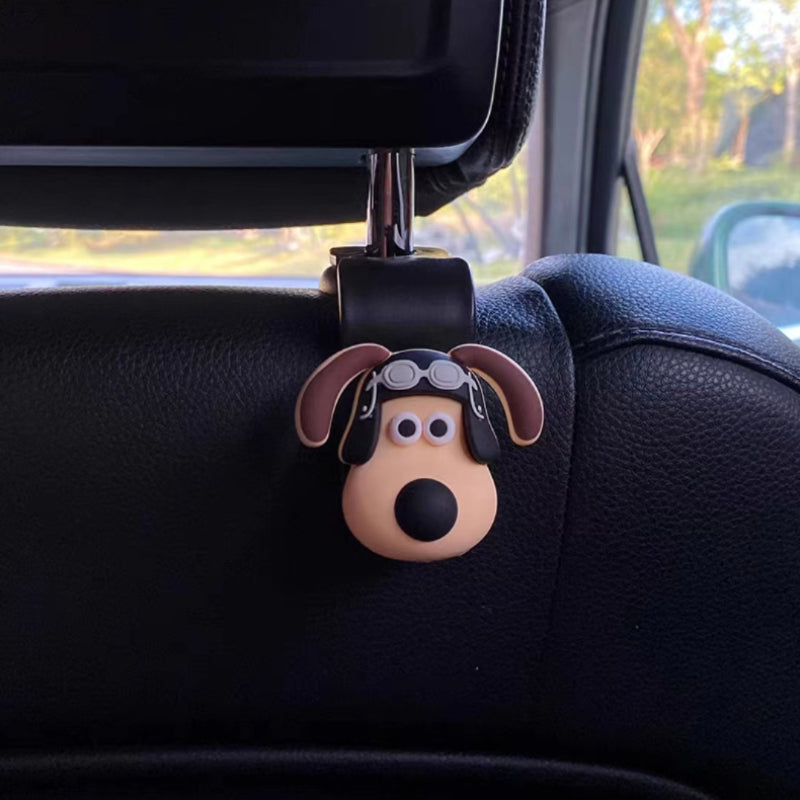 3D Cartoon Puppy Decoration Car Hook - Multi-Purpose Hanger for Seat Back Storage & More!