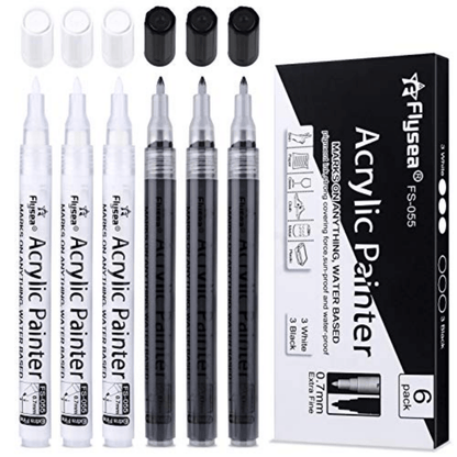 6pcs/pack Acrylic Paint Markers Pens for Multi-Surface Art - Wood, Metal, Stone, Ceramic, Glass, Paper - Water-Based, Quick-Drying, Perfect for Easter Decorations