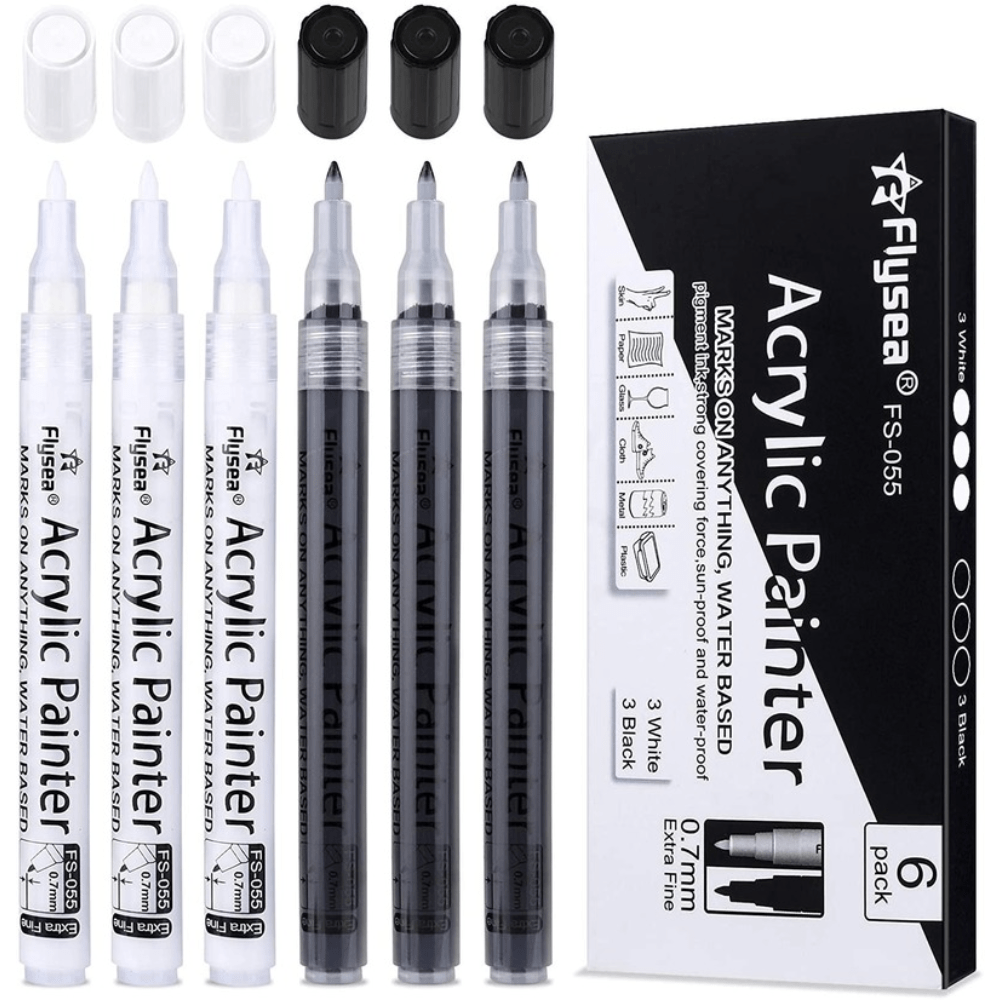 6pcs/pack Acrylic Paint Markers Pens for Multi-Surface Art - Wood, Metal, Stone, Ceramic, Glass, Paper - Water-Based, Quick-Drying, Perfect for Easter Decorations