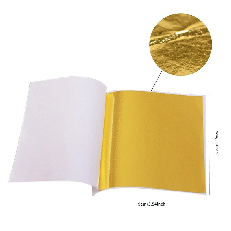 100 sheets Golden and Silver Foil Paper for DIY Art and Craft, Perfect for Birthday Parties, Weddings, and Dessert Decorations