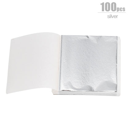 100 sheets Golden and Silver Foil Paper for DIY Art and Craft, Perfect for Birthday Parties, Weddings, and Dessert Decorations