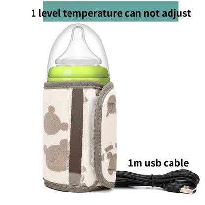 USB Cartoon Milk Warmers With Three Degrees Of Temperature Adjustment And Display, Portable Milk Bottle Insulation Sleeve At Home And Outdoors, Heated Constant Temperature Milk Bottle Sleeve