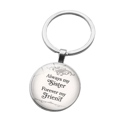 Magnifique porte-clés en pierres précieuses – Always My Sister Forever My Friend – Cadeau parfait pour les femmes 