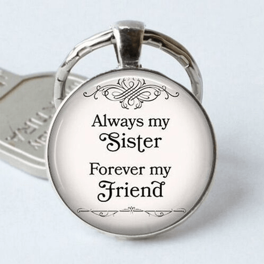 Beautiful Gemstone Keychain - Always My Sister Forever My Friend - Perfect Gift For Women