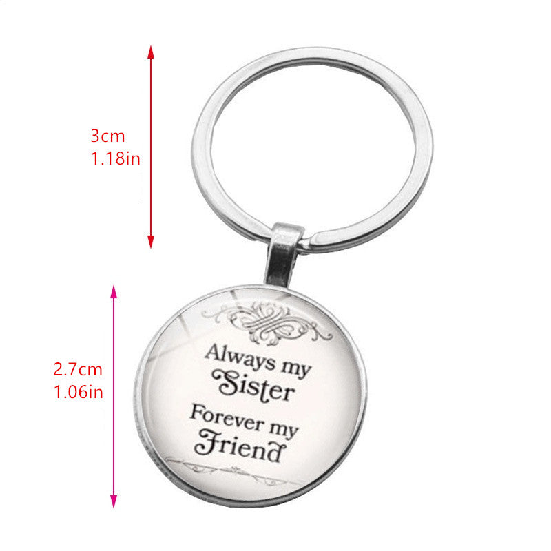 Magnifique porte-clés en pierres précieuses – Always My Sister Forever My Friend – Cadeau parfait pour les femmes 