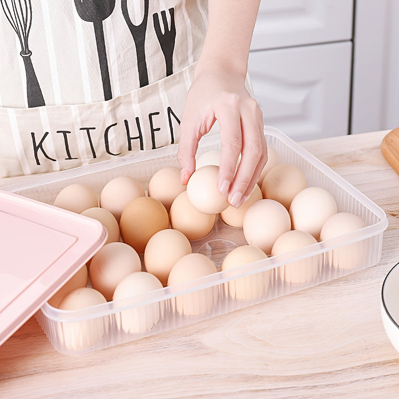 24 Grid Egg Storage Box - Keep Your Eggs Fresh and Ready to Cook in this Transparent Plastic Food Refrigerator!