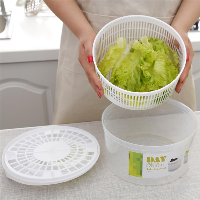 1PC 14-Cup Salad Spinner: Large Manual Rotating Dryer for Household Fruit & Vegetable Washing & Dehydrating