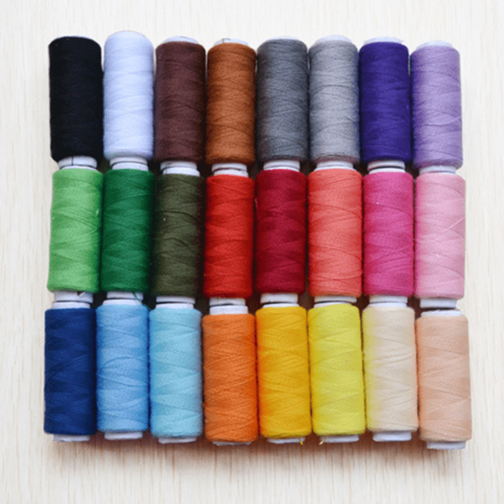 24pcs DIY Sewing Thread Set - Mixed Colors & Polyester Thread for Creative Projects!