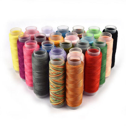 24pcs DIY Sewing Thread Set - Mixed Colors & Polyester Thread for Creative Projects!