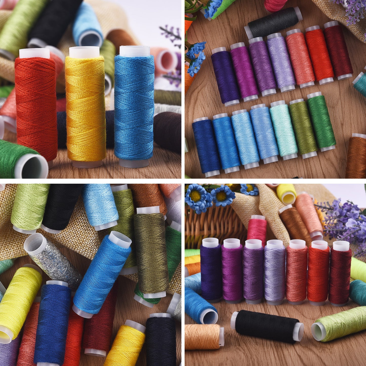 24pcs DIY Sewing Thread Set - Mixed Colors & Polyester Thread for Creative Projects!