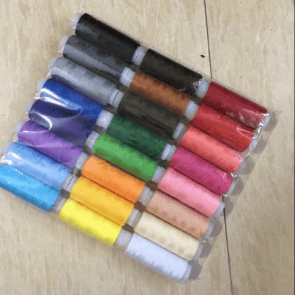 24pcs DIY Sewing Thread Set - Mixed Colors & Polyester Thread for Creative Projects!