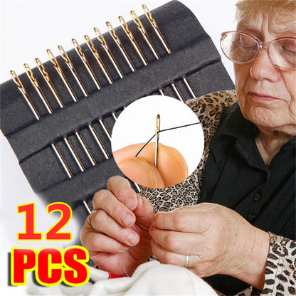 12pcs Hand Sewing Needles with Storage Box - Perfect for Apparel DIY and Threading!