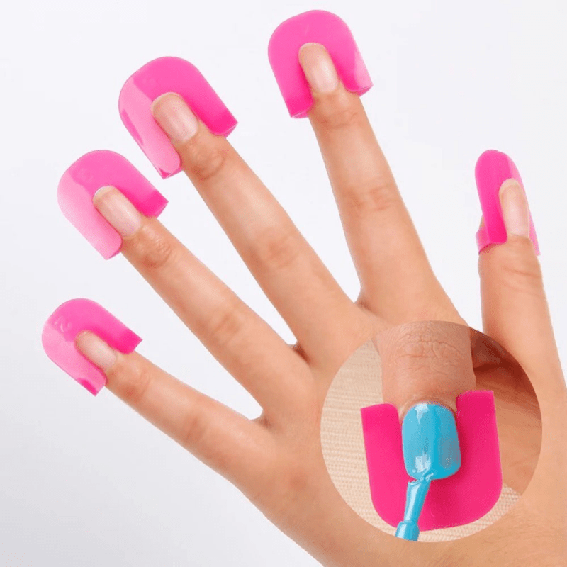 26 Pcs U-Curve Nail Protectors - Spill-Proof Nail Art Tools for 10 Sizes - Perfect for Nail Polish!