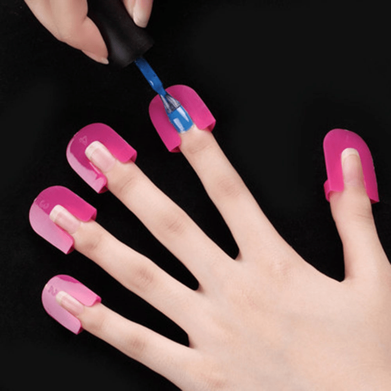 26 Pcs U-Curve Nail Protectors - Spill-Proof Nail Art Tools for 10 Sizes - Perfect for Nail Polish!