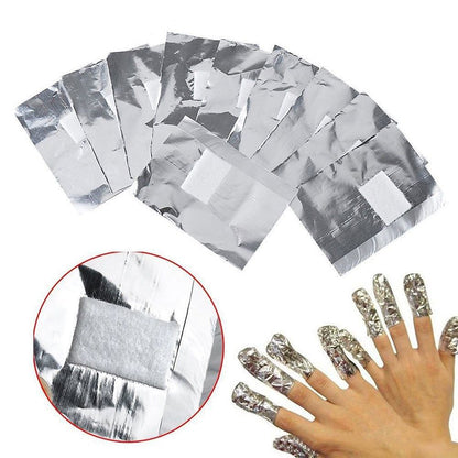 100 pcs Aluminum Foil Nail Wraps for Soak Off Acrylic Gel Polish Removal and Manicure Cleaning - Easy and Effective Makeup Tool