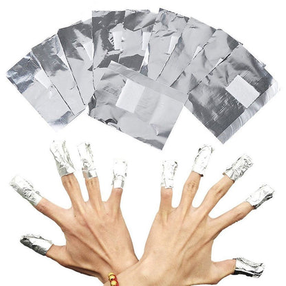 100 pcs Aluminum Foil Nail Wraps for Soak Off Acrylic Gel Polish Removal and Manicure Cleaning - Easy and Effective Makeup Tool