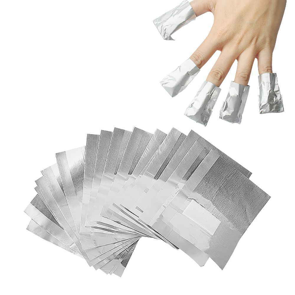 100 pcs Aluminum Foil Nail Wraps for Soak Off Acrylic Gel Polish Removal and Manicure Cleaning - Easy and Effective Makeup Tool