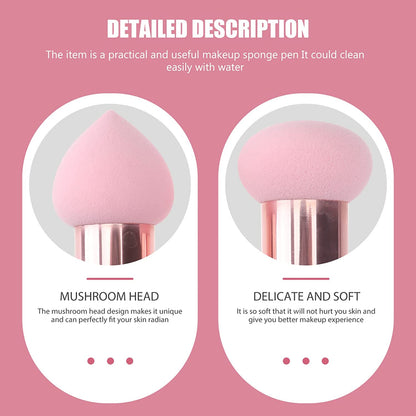 3Pcs Makeup Sponge Beauty Foundation Blending Sponge Makeup Sponge Wedge Foundation Sponges With Handle Cosmetic Blender Professional Beauty Sponge Blender