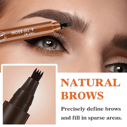 5-Color 4 Split Tips Eyebrow Pen: Long Lasting, Waterproof & Smudge Proof Eyebrow Tint - Easy Apply Color Rendering Pen