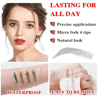 5-Color 4 Split Tips Eyebrow Pen: Long Lasting, Waterproof & Smudge Proof Eyebrow Tint - Easy Apply Color Rendering Pen