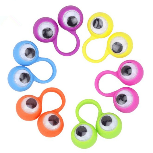 30 pcs Wiggle Eye Finger Puppets - Fun Plastic Rings for Kids' Parties and Games