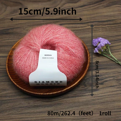 25g of Soft Mohair Angora Wool Yarn - Perfect for DIY Weaving Projects - 262.4ft/Pack