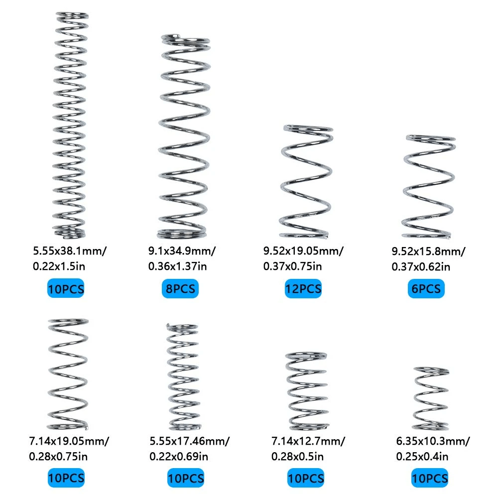 Assortiment de ressorts en acier zingué de 200 pièces – Ressorts de compression et d'extension pour matériel électrique 