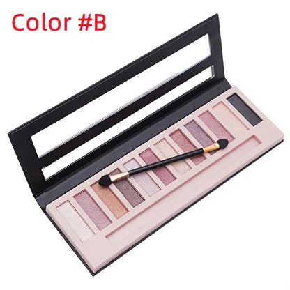 12-Color Natural Nude Eyeshadow Palette with Matte Finish, Portable Set & Mirror - Eye Cosmetic Tools & Brush Included!