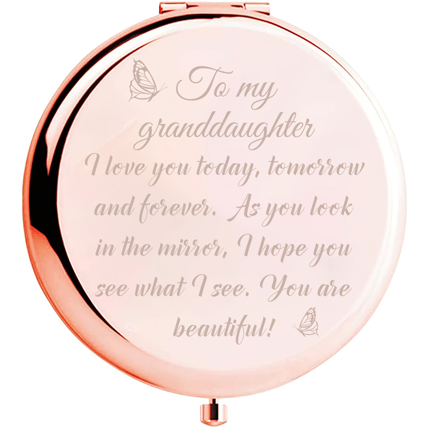 1pc Rose Golden Makeup Mirror for Granddaughter - Perfect Gift for Birthday, Graduation, and Christmas from Grandma and Grandpa