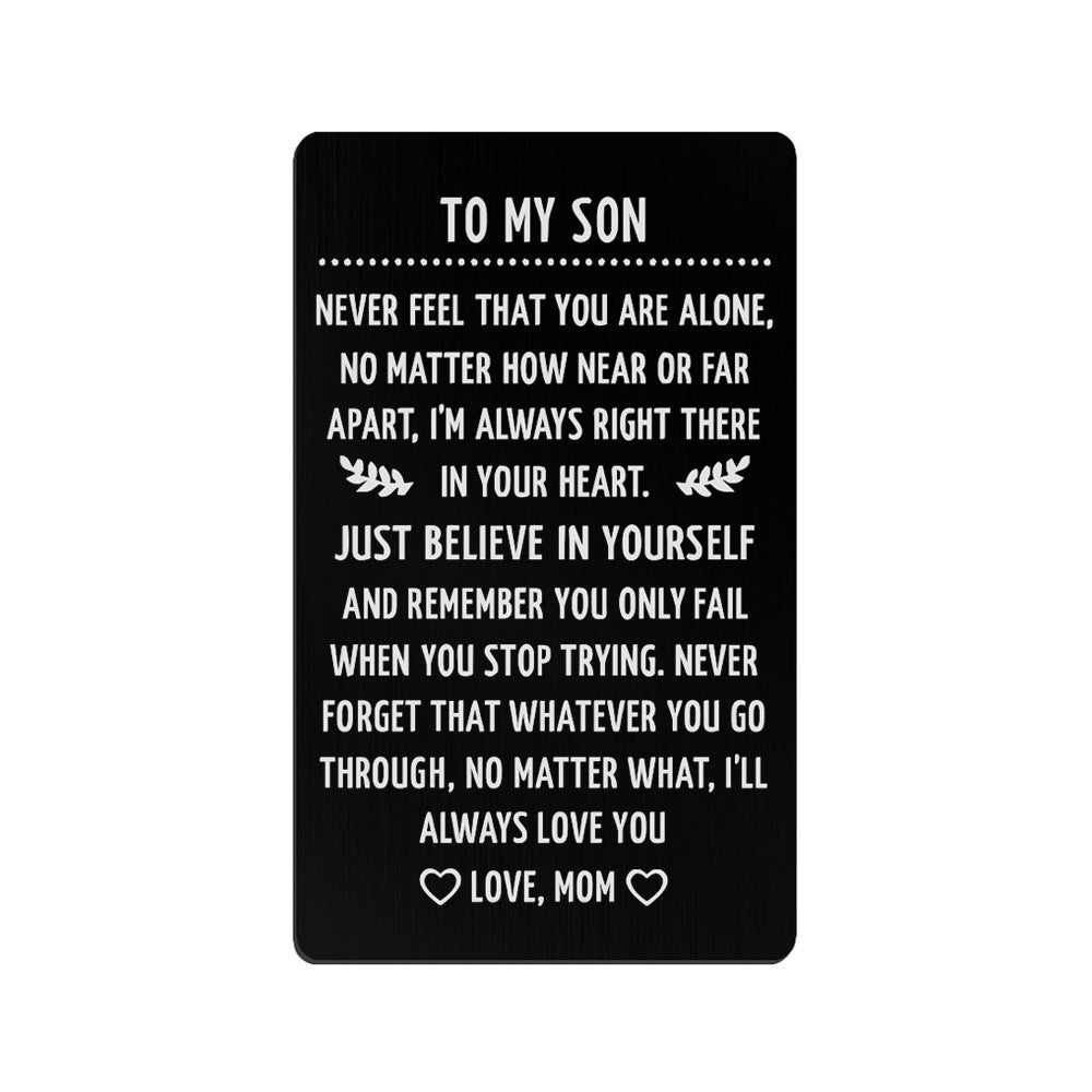 A Special Gift for Your Son/Daughter: Engraved Love Message Card Wallet Insert - Perfect for Graduation, Deployment, or Birthday!