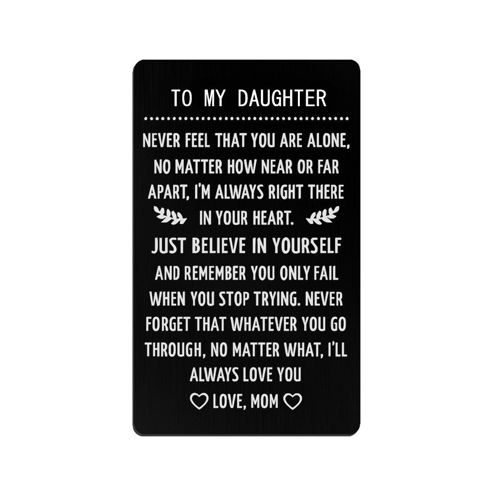 A Special Gift for Your Son/Daughter: Engraved Love Message Card Wallet Insert - Perfect for Graduation, Deployment, or Birthday!