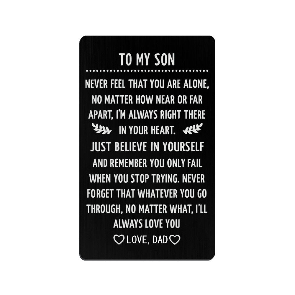 A Special Gift for Your Son/Daughter: Engraved Love Message Card Wallet Insert - Perfect for Graduation, Deployment, or Birthday!