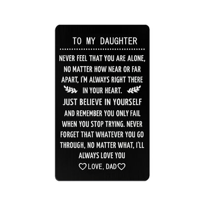 A Special Gift for Your Son/Daughter: Engraved Love Message Card Wallet Insert - Perfect for Graduation, Deployment, or Birthday!