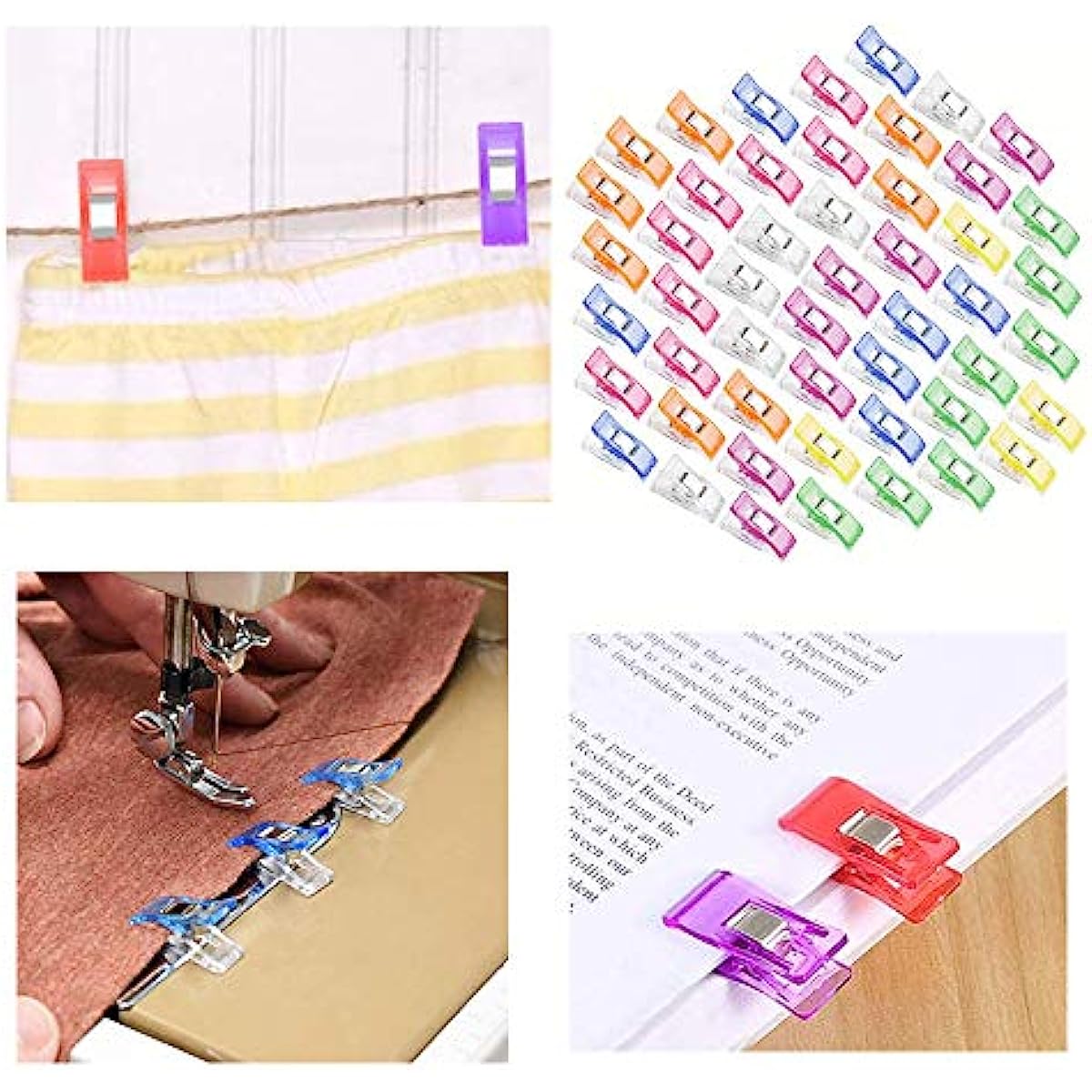 50 pièces/ensemble Clips de couture colorés pour l'artisanat de Quilting, Clips de Quilting polyvalents pour l'artisanat de couture de reliure à coudre 