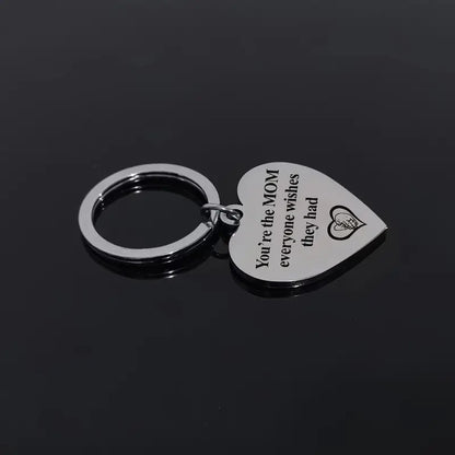 A Sweet Mother's Day Gift: Peach Heart Stainless Steel Car Keychain - Perfect for Mom!