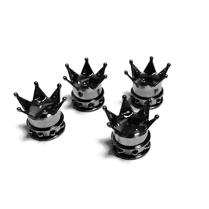 4pcs Creative Kings Crown Tyre Tire Wheel Valve Stem Caps - Car Bling Accessories for a Stylish Look!