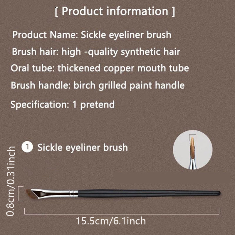 Ultra Thin Fine Oblique Angle Flat Head Eyeliner Brush - Perfect for Precision Eye Liner & Brows Make Up!