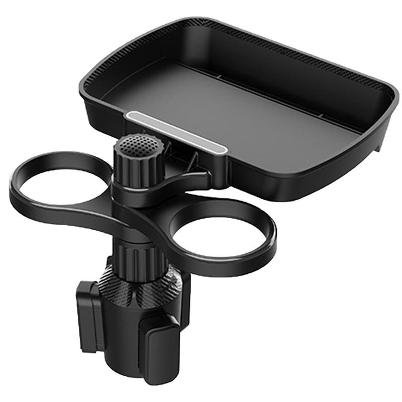 360° Adjustable Car Cup Holder Tray - Perfect for Organizing Drinks & Food on the Go!