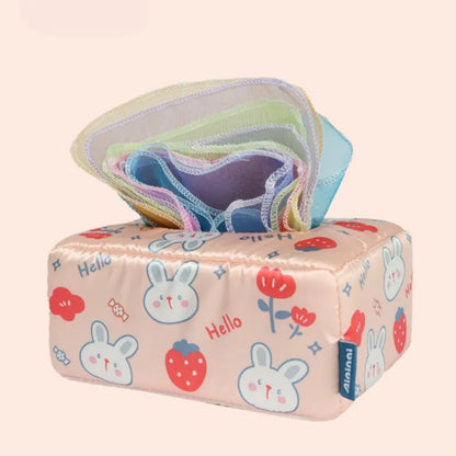 Boîte à mouchoirs Non déchirable pour bébé, jouet de boîte à mouchoirs de Simulation d'exercice de doigt de bébé, nouveau jouet éducatif pour bébé, jouet de traction pour bébé 